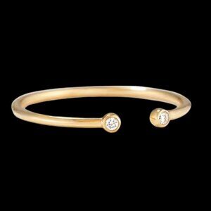 Dainty 24kt Yellow Gold Plated Minimalist Crystal Studs Ring